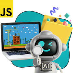 Язык программирования JavaScript + AI. Проектное обучение + геймификация + AI-помощники - КИБЕРшкола программирования для детей, компьютерные курсы для школьников, начинающих и подростков - KIBERone г. Королев